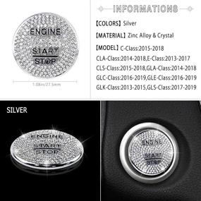 img 2 attached to 💎 Sparkle and Style: 1797 Compatible Crystal Ignition Button Cap for Mercedes Benz - Bling Accessories for W205 W212 C E CLA CLS GLA GLC GLE GLS Class Start Stop Push Covers - Decorate Your Interior AMG with Silver Decal - Ideal for Women and Men