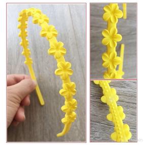 img 2 attached to 🌸 Stylish 12pcs Flower Headbands for Girls: Trendy Hair Accessories for a Chic Look