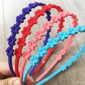 img 3 attached to 🌸 Stylish 12pcs Flower Headbands for Girls: Trendy Hair Accessories for a Chic Look