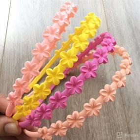 img 1 attached to 🌸 Stylish 12pcs Flower Headbands for Girls: Trendy Hair Accessories for a Chic Look