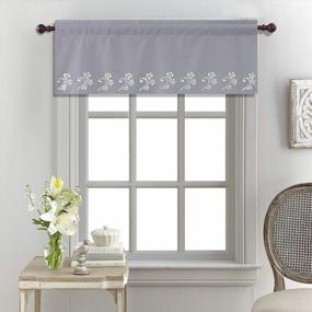 img 4 attached to Add A Touch Of Elegance With KEQIAOSUOCAI'S Rose Valance For Kitchen Window In Light Grey - W52 X L18