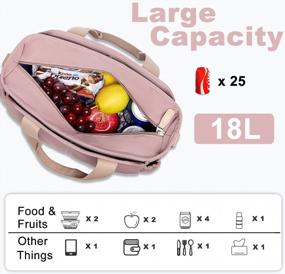 img 3 attached to Weitars Lunch Bag For Women Lunch Bag For Work Lunch Box For Women,Insulated Lunch Cooler Purse Lunch Tote,Wide-Open Lunch Box With Shoulder Strap,Multi-Pockets,Lunch Bag For Picnic Beach Hiking