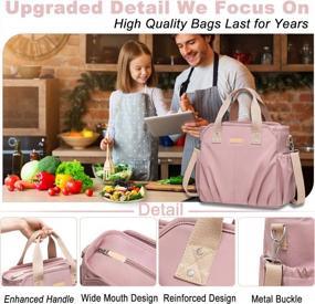 img 1 attached to Weitars Lunch Bag For Women Lunch Bag For Work Lunch Box For Women,Insulated Lunch Cooler Purse Lunch Tote,Wide-Open Lunch Box With Shoulder Strap,Multi-Pockets,Lunch Bag For Picnic Beach Hiking