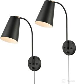 img 4 attached to 🔦 Enhance Your Space with 2-Pack Modern Industrial Wall Sconces Featuring Cord Switch