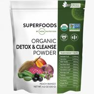 organic detox and cleanse powder - peach mango flavored superfoods with antioxidants, chlorophyll & electrolytes | 15 servings logo