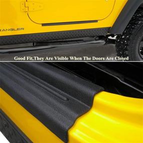 img 3 attached to 🚪 Full Protection ABS Door Sill Protectors Guards Plate Entry Guard Kit for 97-06 Jeep Wrangler TJ Interior Accessories - YOCTM Enhancements