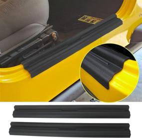 img 4 attached to 🚪 Full Protection ABS Door Sill Protectors Guards Plate Entry Guard Kit for 97-06 Jeep Wrangler TJ Interior Accessories - YOCTM Enhancements