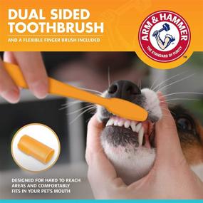 img 1 attached to 🐶 Arm & Hammer for Pets Fresh Breath Kit for Dogs - Complete Dental Care Set: Toothpaste, Toothbrush & Fingerbrush - Reduces Plaque & Tartar Buildup - Safe for Puppies - 3-Piece Kit - Vanilla Ginger Flavor