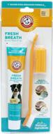 🐶 arm & hammer for pets fresh breath kit for dogs - complete dental care set: toothpaste, toothbrush & fingerbrush - reduces plaque & tartar buildup - safe for puppies - 3-piece kit - vanilla ginger flavor logo