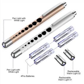 img 2 attached to Rose Gold And White CAVN Pen Light With Pupil Gauge And Warm/White Light For Medical Professionals - Premium Aluminium Reusable Penlights For Nurses, Doctors, And Nursing Students