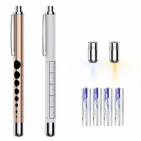 img 4 attached to Rose Gold And White CAVN Pen Light With Pupil Gauge And Warm/White Light For Medical Professionals - Premium Aluminium Reusable Penlights For Nurses, Doctors, And Nursing Students