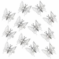 metal butterfly hair clips set - 12 pieces of 3d moving butterfly hair barrettes, claws, and pins for women & girls - stylish hair accessories in silver логотип