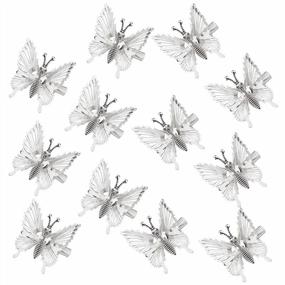 img 4 attached to Metal Butterfly Hair Clips Set - 12 Pieces Of 3D Moving Butterfly Hair Barrettes, Claws, And Pins For Women & Girls - Stylish Hair Accessories In Silver