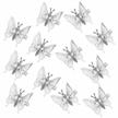 metal butterfly hair clips set - 12 pieces of 3d moving butterfly hair barrettes, claws, and pins for women & girls - stylish hair accessories in silver logo