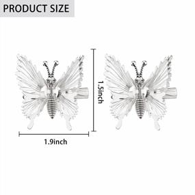 img 3 attached to Metal Butterfly Hair Clips Set - 12 Pieces Of 3D Moving Butterfly Hair Barrettes, Claws, And Pins For Women & Girls - Stylish Hair Accessories In Silver