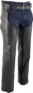 men's advanced dual comfort black leather chaps by xelement - size 40 логотип