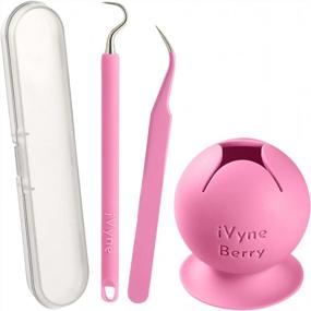 img 4 attached to Vinyl Weeding Tool Kit With IVyne Berry And Silicone Tools, Suction Scrap Collector, Craft Tweezers And Weeder, Perfect For Cricut And Silhouette Projects, Scrap Storage And Accessories - Pink