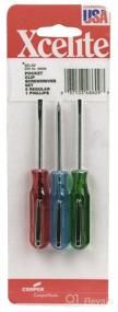 img 1 attached to 🔧 Xcelite SD3V Phillips Pocket Clip Screwdriver Set: Compact and Versatile 3-Piece Tool Kit