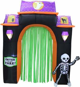 img 4 attached to Inflatable Halloween Display - Spooky Town Haunted House Archway Yard Art Decor, 8-Foot By ProductWorks