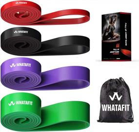 img 4 attached to Whatafit Resistance Bands Exercise Bands, Pull Up Assistance Bands，Workout Bands Stretch Bands - Resistance Bands For Working Out, Chin Ups, Powerlifting, Home Workouts