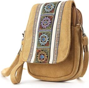 img 3 attached to Goodhan Embroidery Canvas Crossbody Phone Women's Handbags & Wallets via Crossbody Bags