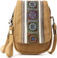 goodhan embroidery canvas crossbody phone women's handbags & wallets via crossbody bags logo