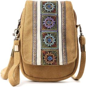 img 4 attached to Goodhan Embroidery Canvas Crossbody Phone Women's Handbags & Wallets via Crossbody Bags