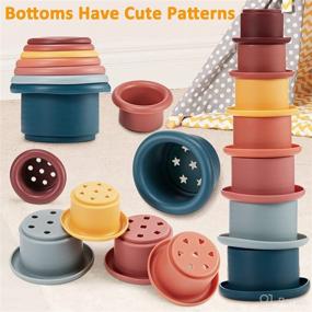 img 2 attached to 👶 Montessori Baby Stacking Toys Set: Soft Cups, Rings, Blocks for Babies/Toddlers 6-12 Months - Sensory Building with Numbers & Fruit Shapes