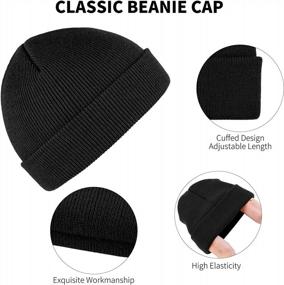 img 2 attached to Мужская/женская зимняя теплая вязаная шапка-бини - Cooraby Soft Cap