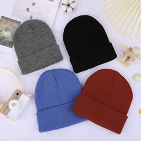 img 1 attached to Мужская/женская зимняя теплая вязаная шапка-бини - Cooraby Soft Cap