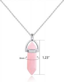 img 3 attached to 3PCS Bullet Quartz Stone Pointed Hexagonal Pendants Necklace For Women - Healing Crystals Necklace Real Crystal Jewelry