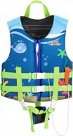 🏊 splash life jacket for kids - child size watersports swim vest flotation device trainer vest with survival whistle - easy to put on and take off - suitable for 35-55 lbs (size m)/ 55-77 lbs (size l) logo