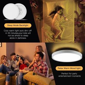 img 2 attached to Smart & Sleek TALOYA LED Ceiling Light With Remote Control & Auto Dim-Off Timer For Kid Room And Bedroom