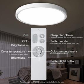 img 1 attached to Smart & Sleek TALOYA LED Ceiling Light With Remote Control & Auto Dim-Off Timer For Kid Room And Bedroom