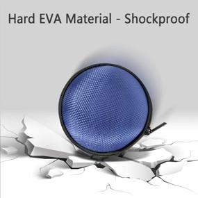 img 2 attached to GLCON Blue EVA Carrying Case - Shockproof Storage Pouch Bag For Earbuds, Earphones, And Accessories - Portable Case For Charger, USB Flash Drive, Adapter, Earpiece - Pack Of 2