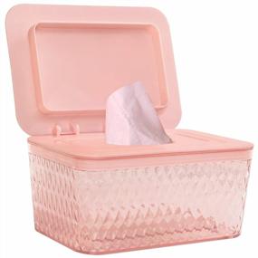 img 4 attached to 🧻 Hswt Wipes Dispenser Seal-Designed Wipe Holder Case for Bathroom | Keep Wipes Fresh, Dust-Proof & Non-Slip | Compact Size: 6.7"x 4.7"x3.35