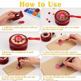 img 1 attached to Wax Seal Stamp Kit, Anezus 754Pcs Sealing Wax Kit With Wax Seal Beads, Wax Stamp, Wax Warmer, Vintage Envelopes, And Metallic Pen For Envelopes Letter Sealing, Invitation Cards, And Crafts Decoration