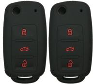 2-pack coolbestda rubber flip key fob cover case shell for vw volkswagen jetta gti passat golf tiguan touareg beetle - 3 button keyless jacket wallet holder logo