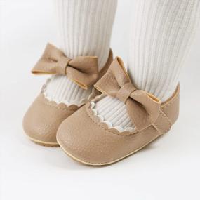 img 3 attached to Newborn Infant Mary Jane Flats: ENERCAKE Baby Girl Shoes Soft Sole Floral Baptism Dresses Shoes