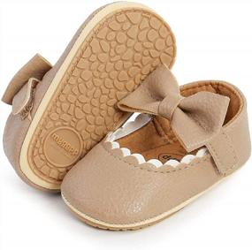 img 4 attached to Newborn Infant Mary Jane Flats: ENERCAKE Baby Girl Shoes Soft Sole Floral Baptism Dresses Shoes