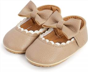 img 1 attached to Newborn Infant Mary Jane Flats: ENERCAKE Baby Girl Shoes Soft Sole Floral Baptism Dresses Shoes
