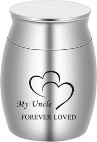 img 4 attached to Small Double Heart Memorial Urn For Uncle Ashes - Handcrafted Decorative Cremation Urn For Family - Engraved 'My Uncle, Forever Loved' - 1.6" Tall - Beautiful Keepsake For Funeral And Sharing