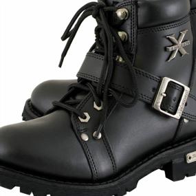 img 1 attached to Ездите стильно с женскими байкерскими ботинками Ultimate Black Leather от Xelement — улучшенная шнуровка для непревзойденного комфорта и долговечности — размер 8