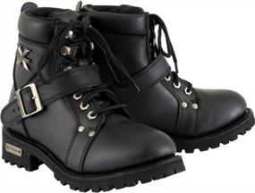 img 4 attached to Ride In Style With Xelement Women'S Ultimate Black Leather Biker Boots - Advanced Lace-Up For Unmatched Comfort And Durability - Size 8