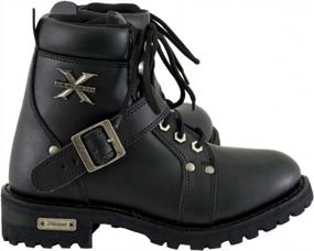 img 2 attached to Ride In Style With Xelement Women'S Ultimate Black Leather Biker Boots - Advanced Lace-Up For Unmatched Comfort And Durability - Size 8