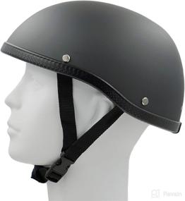 img 4 attached to 🔥 Hot Rides Classic ATV UTV Scooter Scull Cap Helmet Novelty - Ultimate Style and Safety in Flat Black (Non DOT) OSFM