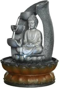 img 3 attached to Zen Meditation Tabletop Waterfall Kit: SunJet Buddha Fountain Fengshui Внутреннее украшение для офиса и домашнего декора