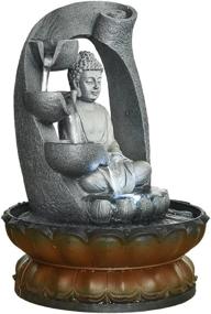 img 2 attached to Zen Meditation Tabletop Waterfall Kit: SunJet Buddha Fountain Fengshui Внутреннее украшение для офиса и домашнего декора