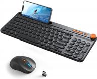 chesona multi-device rechargeable bluetooth keyboard and mouse with phone holder логотип