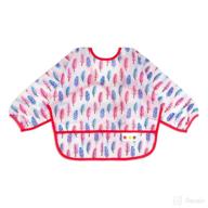 👶 ultimate baby bib bundle: waterproof with pocket, sleeves, crumb catcher | stain & odor resistant | play smock apron | 6-24 months логотип